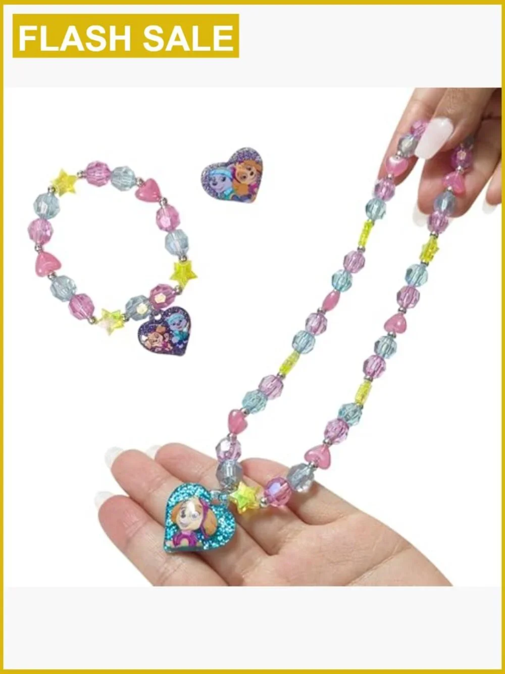 Paw Patrol Dress-Up Jewelry Set Necklace Bracelet Ring Play Accessories Girls